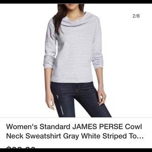 James Perse cowl neck stripe sweatshirt